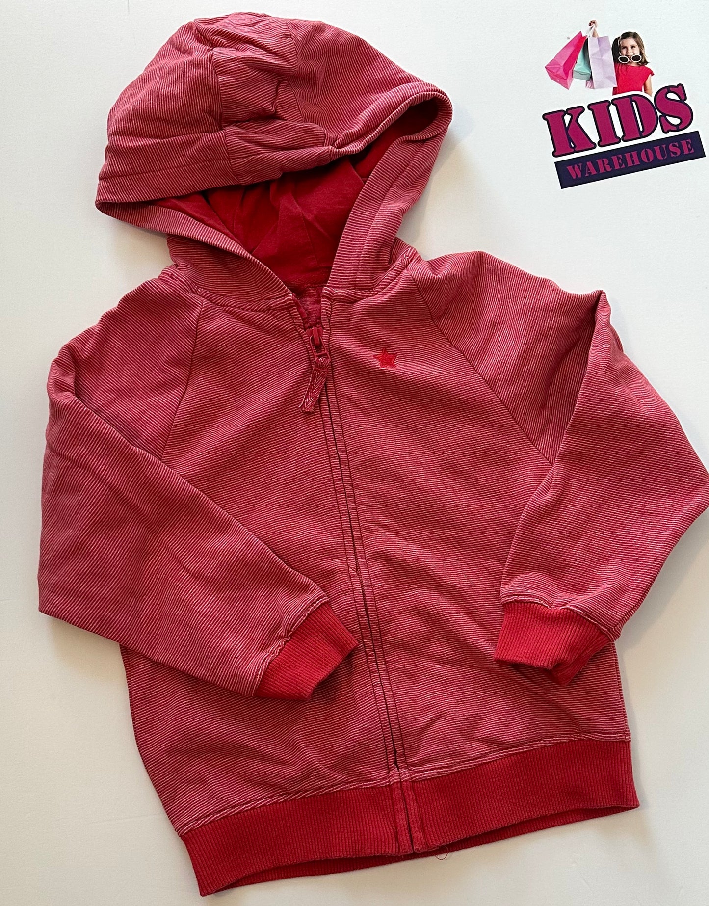 Next Red Stripped Zip Hoodie Size 5
