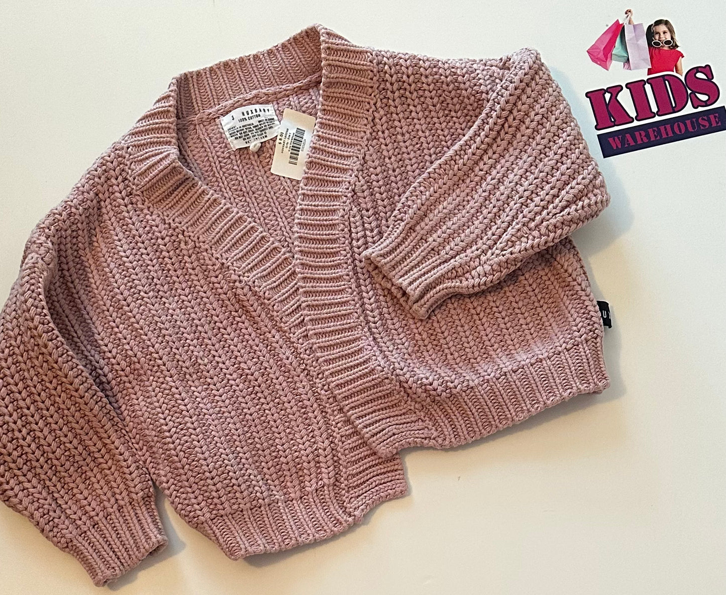 Hux Baby Pink Knit Cardigan Size 3