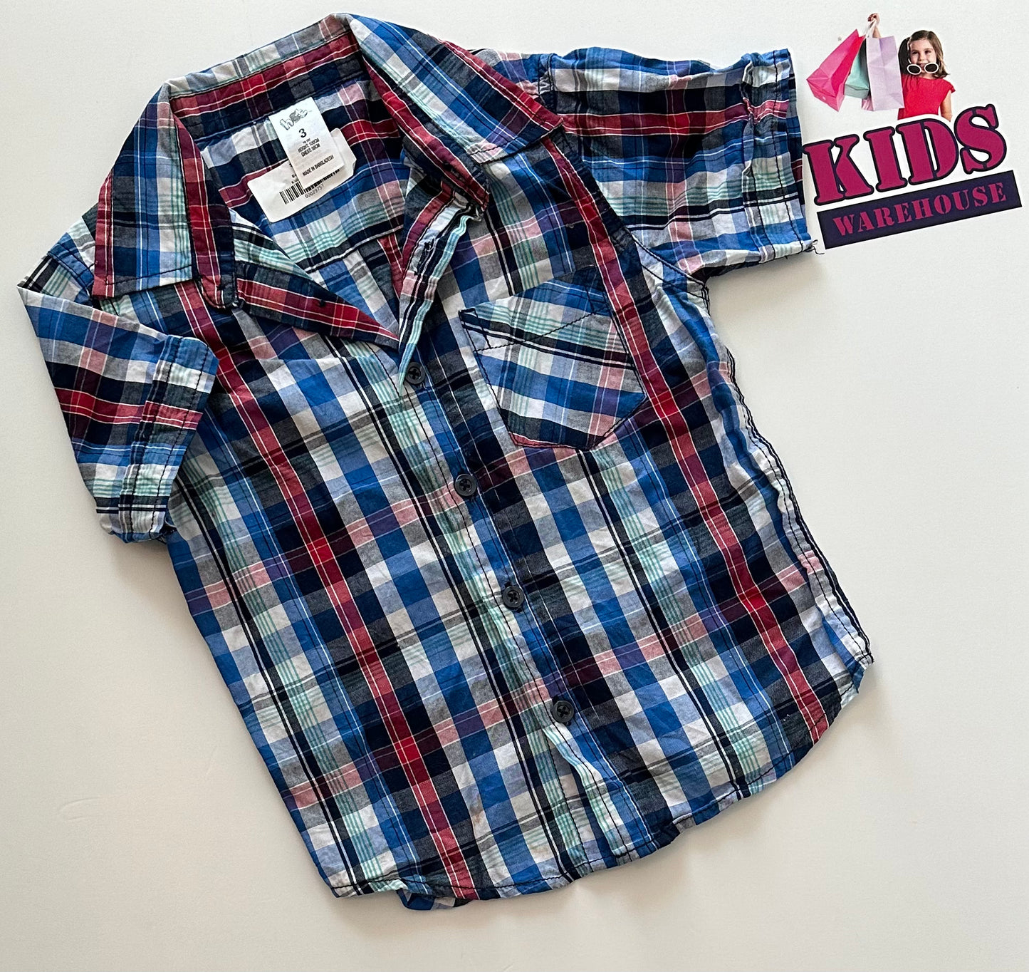 Blue Checked Shirt Size 3