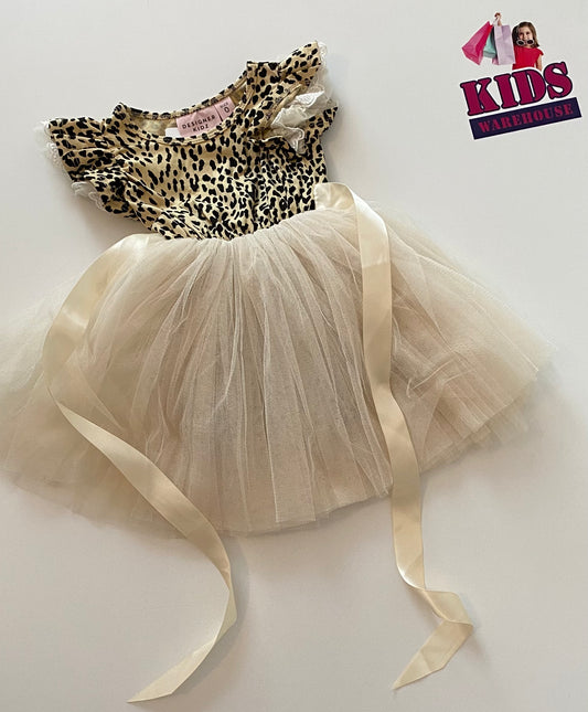 Designer Kidz Leopard Tutu Dress Size 0