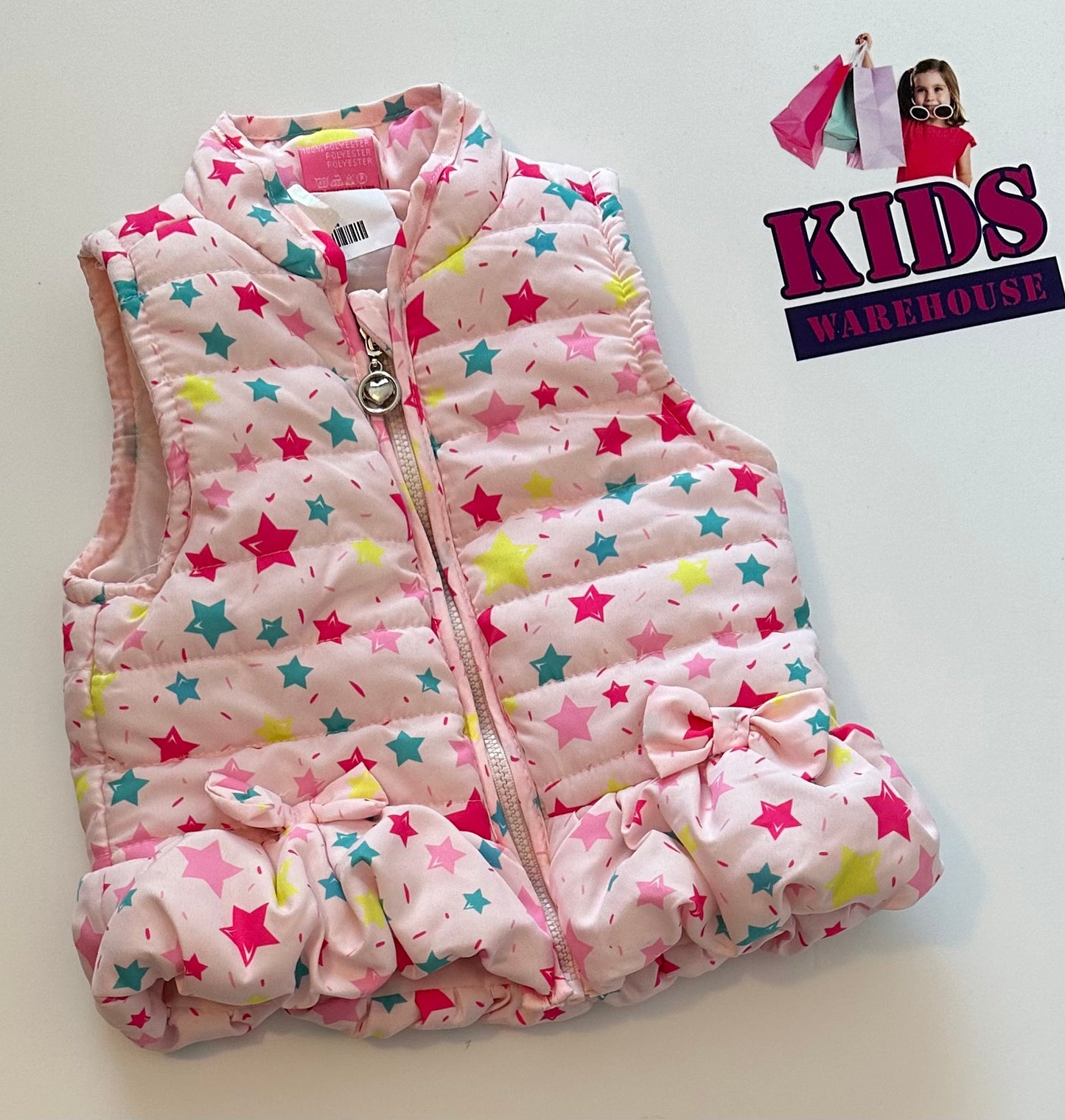 Cutey Couture Pink Star Puffer Vest Size 0