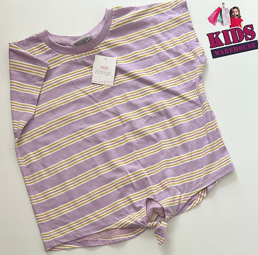 New Mini Mango Purple Striped Top Size 12